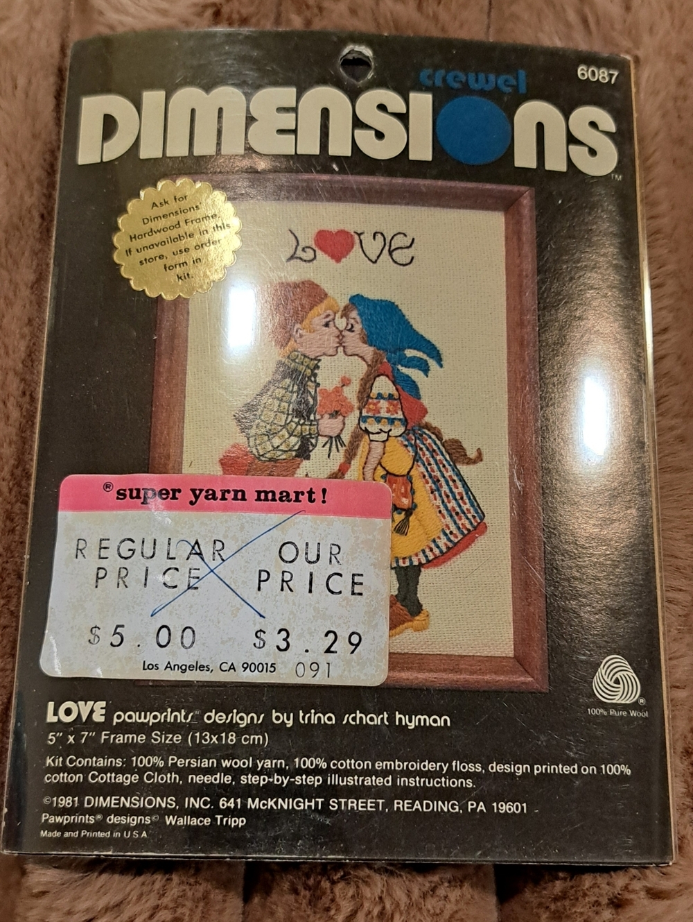 Vintage Dimensions "LOVE" Crewel Embroidery Kit from 1981 New Rare